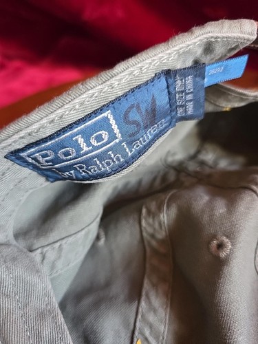 Polo Ralph Lauren grüner Hut gold/gelb Pony Leder Schnalle Strapback Hut gebraucht, in einwandfreiem Zustand - Bild 7 von 7
