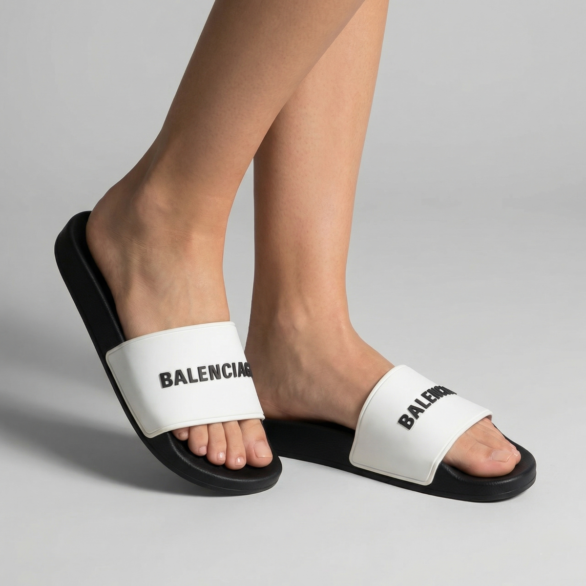 Balenciaga Logo Women's Pool Slides Sandals in size EU 40 / US 10