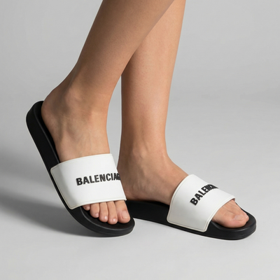 Balenciaga Logo Women's Pool Slides Sandals in size EU 40 / US 10