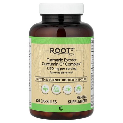 Root2 , Turmeric Extract Curcumin C3 Complex , 120 Capsules
