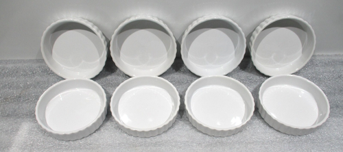 8 Creme Brulee Ramekins -  6 oz Round Fluted Quiche Dishes - Picture 1 of 5