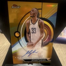 2023-24 Topps Finest Myles Turner Gold Autograph #FA-MT /50 Indiana Pacers