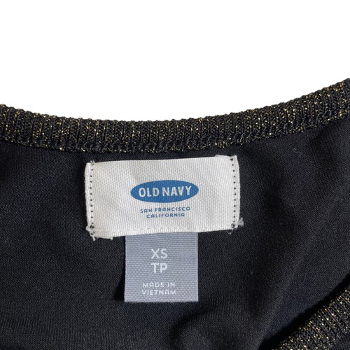 Y2K OLD NAVY Women's Gold Trim Tunic Tank Top Black Size XS Racerback Grunge - Picture 7 of 8