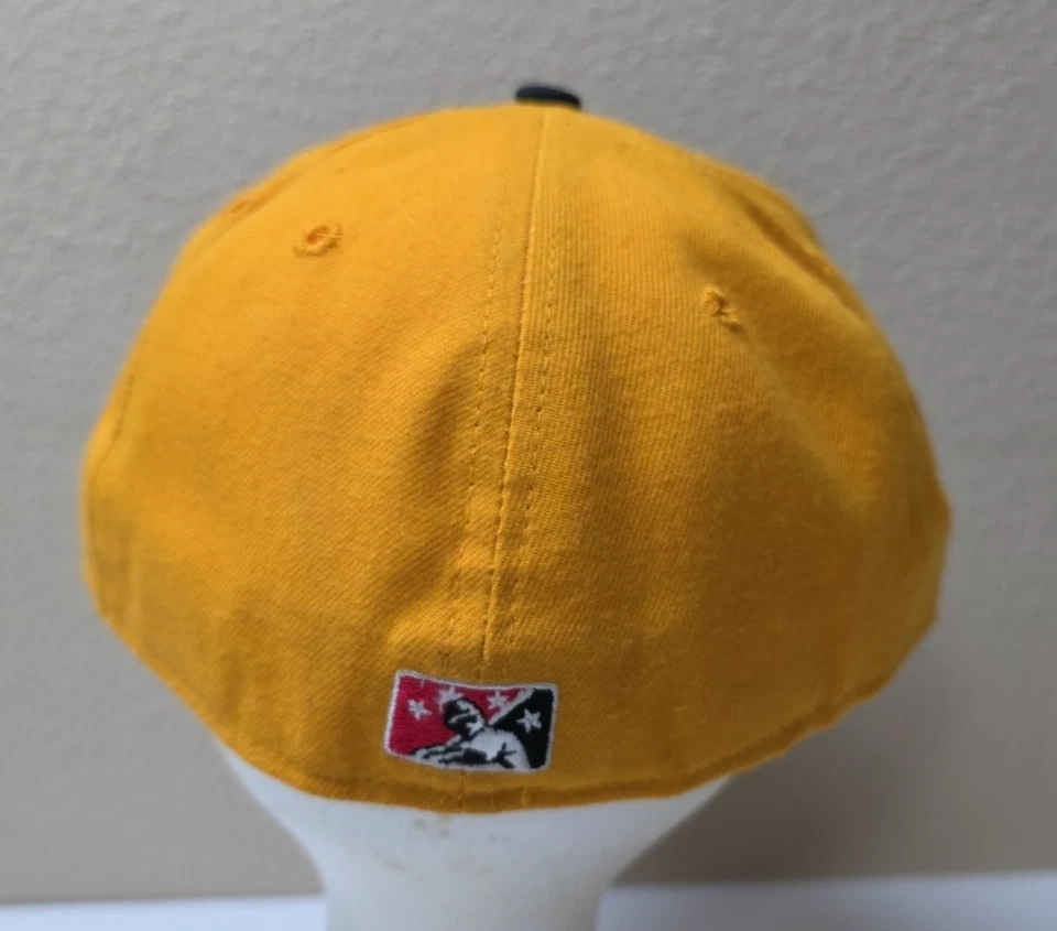 Gorra de béisbol ajustada vintage Rochester Red Wings New Era amarilla talla 7 1/4 EE. UU. Foto 4 de 4