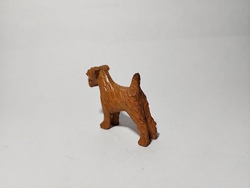 Vintage Volkskunst handgeschnitzt Holz Scottish Terrier Hund Figur - Bild 5 von 14