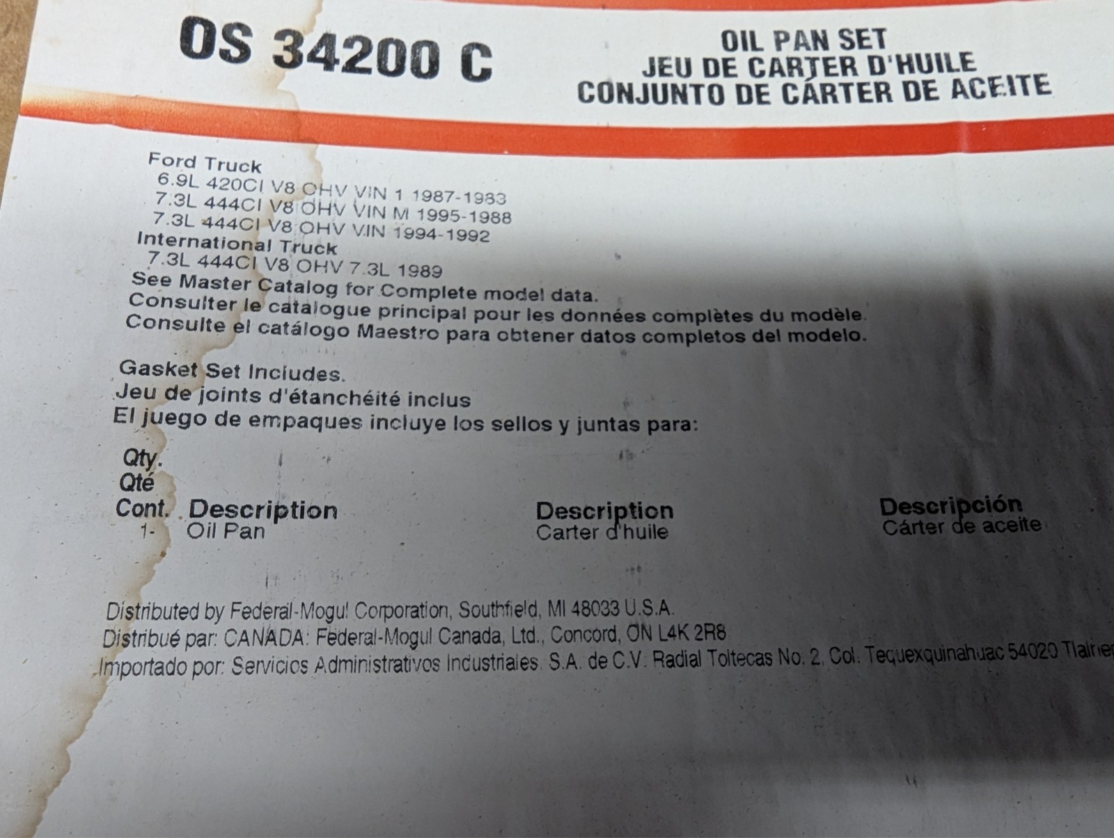 Ford 6.9 7.3 IDI Diesel Fel-Pro full engine gasket set thumbnail 4