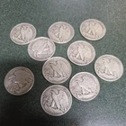 Lot Of (10) Circulated Walking Liberty half dollar 90% silver