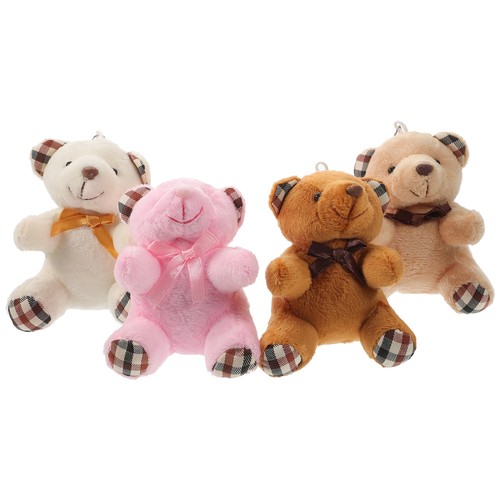 4 Pezzi Peluche Giocattolo Portachiavi Miss Peluche Portachiavi Orso San Valentino - Foto 9 di 12