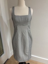 White and black jacquard Fitted Dress With Zipper At The Back 6 New