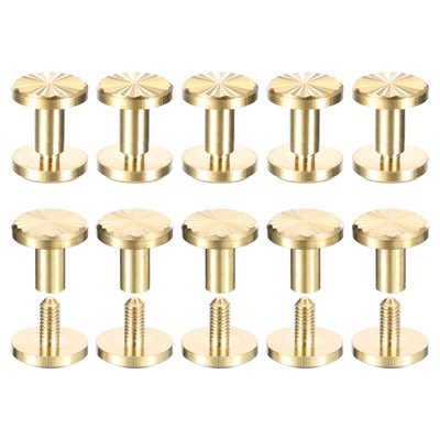 10er Pack Messing Chicago Schrauben, 4x7x10mm Blumenstruktur Flachkopf Schraube