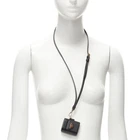 PRADA Symbole Triangle logo saffiano leather Ear Pods lanyard bag black red