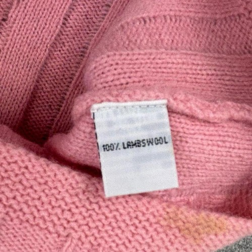 Betsey Johnson Betseyville Pink Lambswool Short Sleeve Cardigan Sweater Sz L - Picture 8 of 8