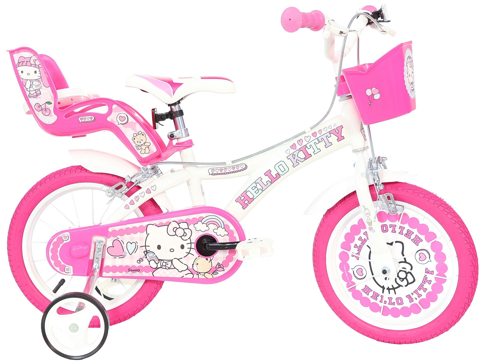 Dino Bikes Hello Kitty Bicycle 16"" Bike Cycling Removable Stabilisers 5-8 Years