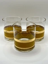 Vintage MCM George Briard Rock Glasses Set of 3 - Gold & Yellow