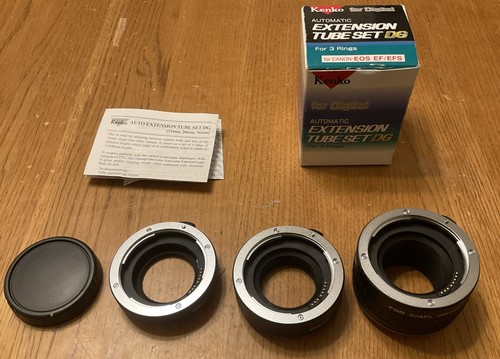 Juego de tubos de extensión automática Kenko DG, lentes Canon EOS EF/EFS de 12 mm, 20 mm, 36 mm NOB - Imagen 1 de 9