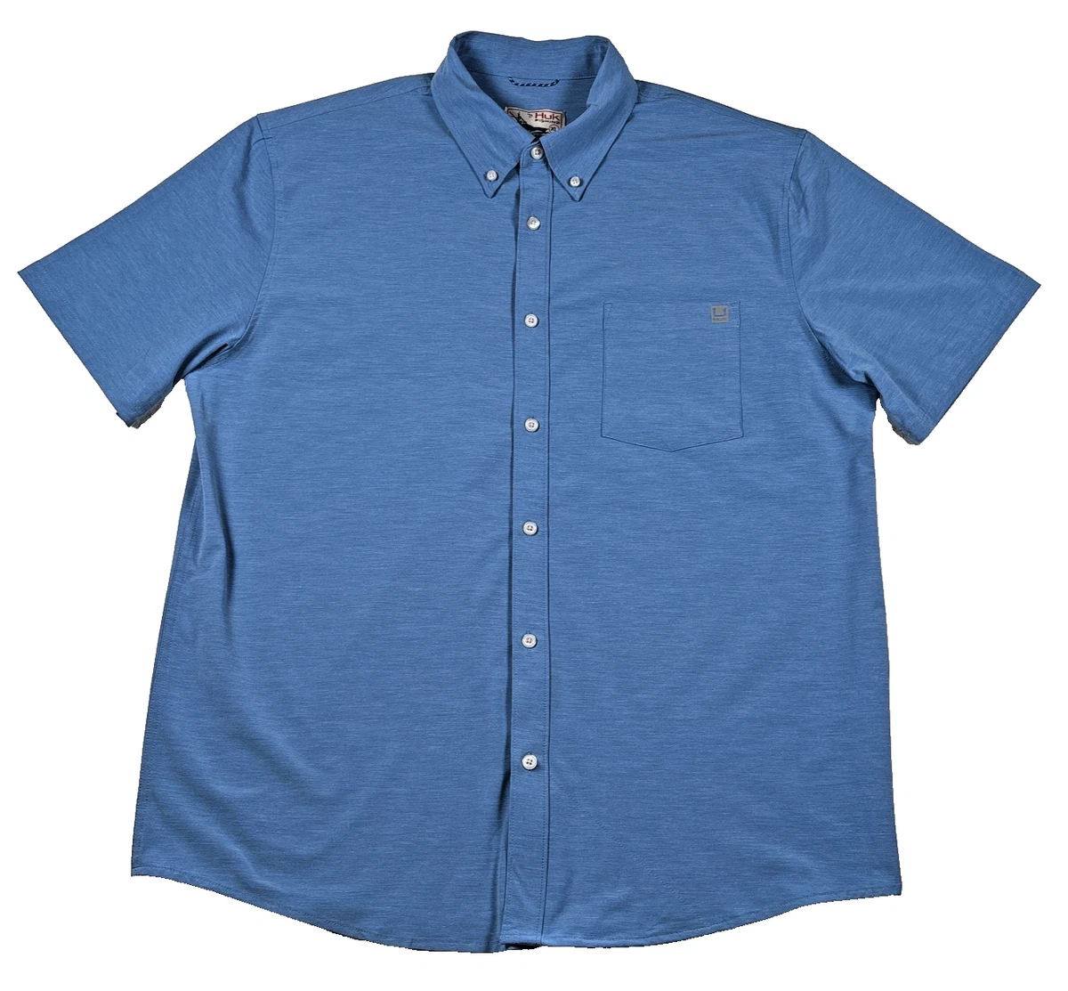 Chemise De Pêche Huk Kryptek Homme Taille L – Bleu Camouflage, Manches Longues, UPF 30+, Occasion