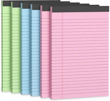 Note Pads 5X8, Narrow Ruled Legal Pad, Writing Pads 5X8, Colored Legal Pads, Pin