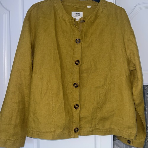 White Stuff Adele Linen Jacket Mid Chartreuse size 14 BNWOT RRP £80