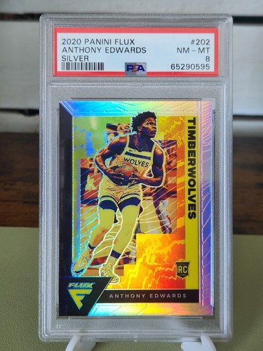 Anthony Edwards 2020 Panini Flux Silver Prizm Rookie RC PSA 8 NM-MT