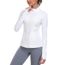 's Athletic Full Zip Lightweight Workout Jacket With Pockets Running Yoga Spo...