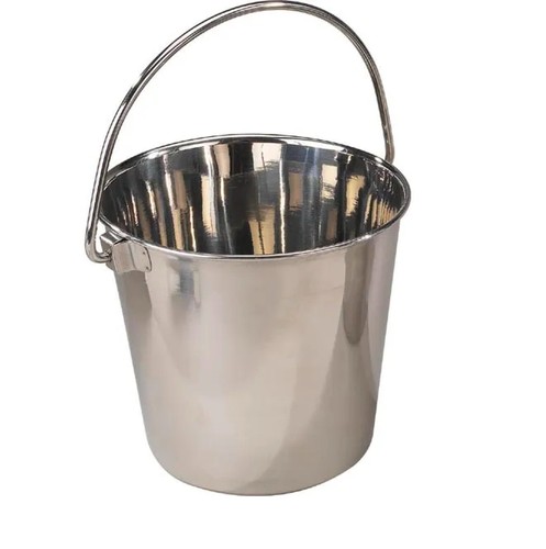 Cubos de cubo de acero inoxidable de calibre resistente sin enganches para uso doméstico perrera granja - Imagen 35 de 48