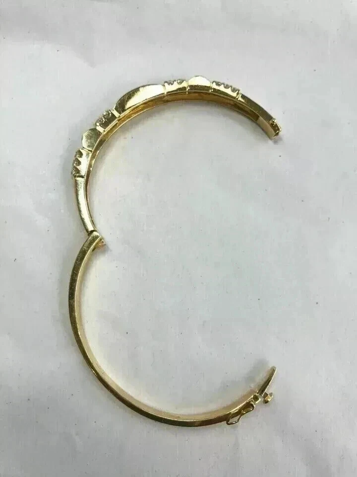 6 克拉圆形切割实验室钻石男式手镯手链 14K 黄金饰面 — 第 2/3 张图片