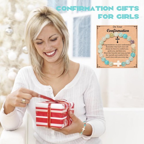 Confirmation Present for Teen Women Christian Cross Bracelet Present First Commu - Picture 4 of 7