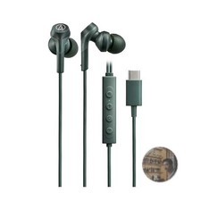 Audio-Technica ATH-CKS330NC Wired Type-C Earphones Green ANC Mic 1.2m Cable