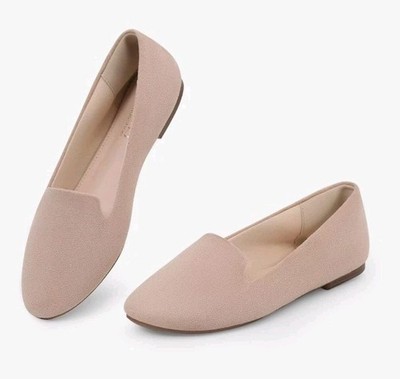 Musshoe Memory Foam Women s Comfortable Slip-On Flats Beige NEW (7.5)