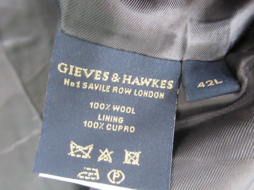 Gieves & Hawkes 100% Wool Grey Casual Jacket Men's Blazer Chest42 Long -Preloved - Picture 21 of 24