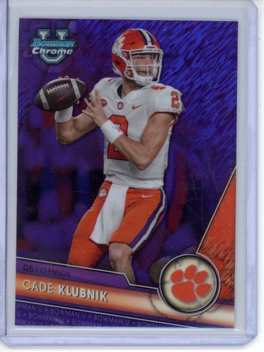 2023 Bowman University Chrome #33 Cade Klubnik Purple Shimmer