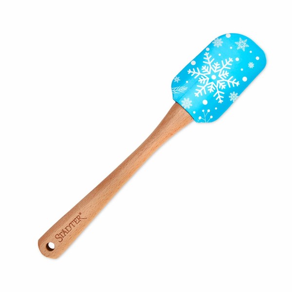 StäDter Teigschaber Schneeflocke Teig Schaber Teigspatel Teigteiler Holz Silikon-image