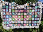 Granny Blanket Squares Hand Crocheted 158cm By 105cm