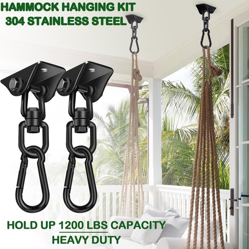 Hammock Hanging Kit 2 Pack, Porch Swing Hanging Kit 1200 Lb Capacity, Hammock... - Picture 4 of 7