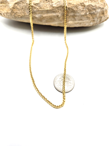 10KT Yellow Gold* Hollow Wheat Chain 18 Inches x 2.2mm Lobster Clasp - Picture 6 of 8
