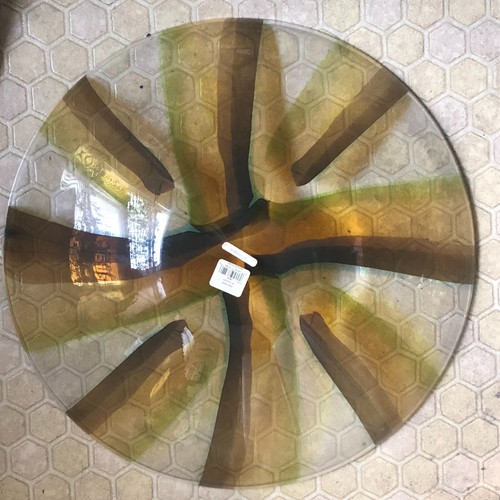 Huge Contemporary Art Glass Waterford Evolution Tidal Wave Dish w/Stand - Picture 6 of 12