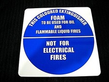 FIRE EXTINGUISHER SIGN, FOAM. "NEW PEEL AND STICK" NO FUSS!! EASY, SAFETY, OHS.