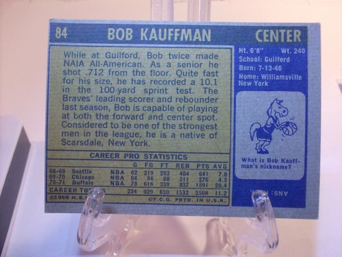 1971-72 Topps Basketball Card #84 Bob Kauffman DP (84937) - Picture 2 of 2