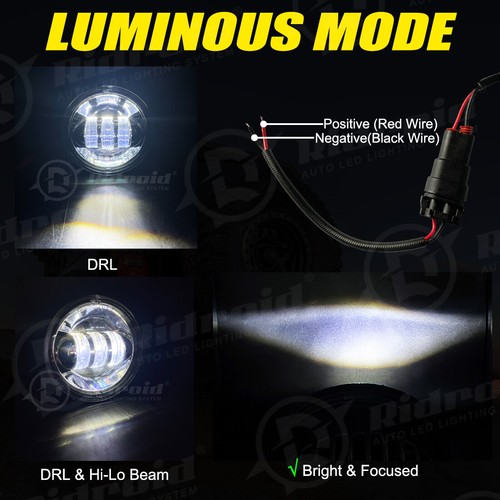 7" inch LED Headlight +4.5" Passing Lights For Harley Davidson Touring Road King - Foto 6 di 24