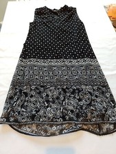 Ladies Dress Atmosphere 6 V Neck Sleeveless Knee Length Black 18334