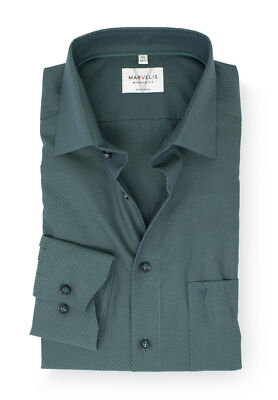 Marvelis men's business shirt long sleeve non-iron modern fit, textured, New Kent