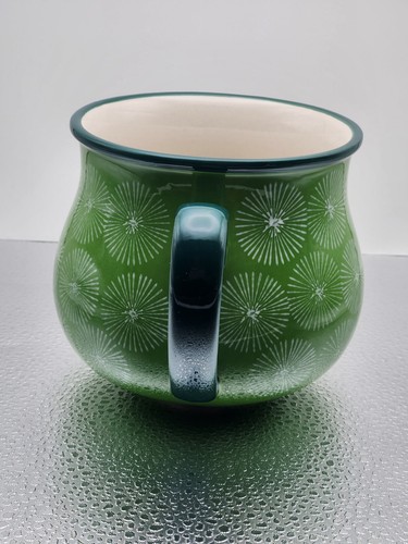 Pioneer Women Green Jumbo Pot Belly Peace Mug With Starbursts - Picture 4 of 8