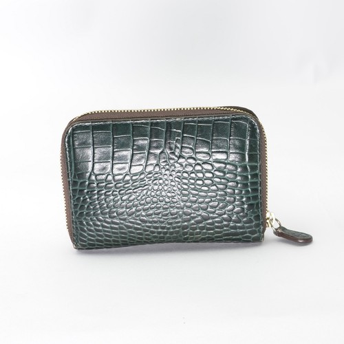 Billetera para mujer J&M Davidson con cremallera redonda borrada de cocodrilo - Imagen 2 de 6