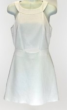 Topshop Women's Sz: 4 White Sleeveless Waffle Knit Mini Dress w/ Waist Cut Out