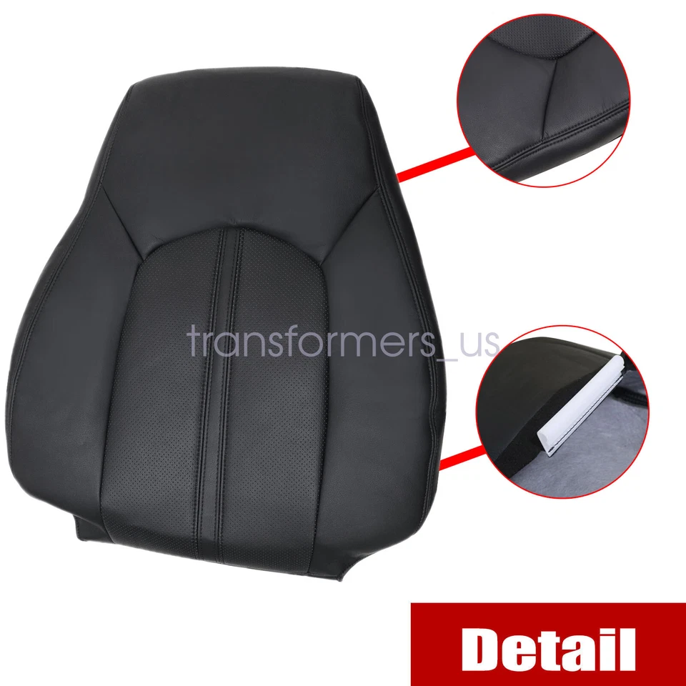 Cubierta de asiento de cuero con respaldo inclinado superior para pasajero negra para Cadillac CTS 2008 2009-2013 Foto 3 de 4