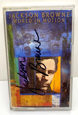Jackson Browne Signed "World In Motion" Cassette Tape VTG 1989 Autograph