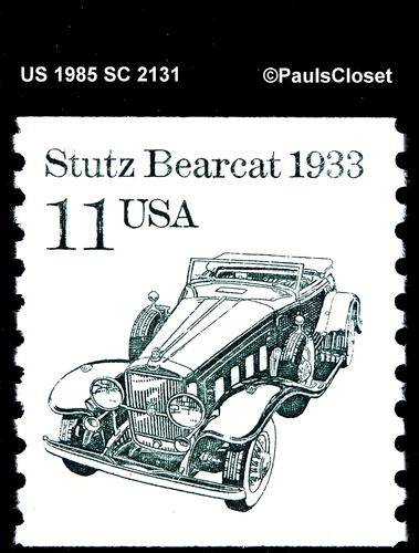 US 1985 SC 2131 STUTZ BEARCAT 11¢ DARK GREEN MINT NEVER HINGED OG COIL P10V F/VF - Foto 1 di 2
