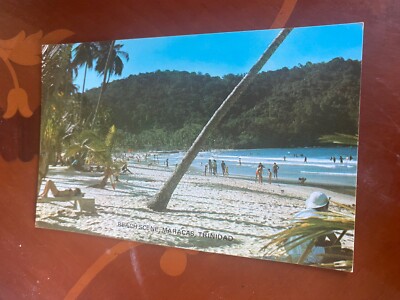 Sandstrände Maracas Bay. Trinidad.  Vintage Farbpostkarte. 842 sehr guter Zustand