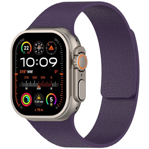 Litchi Pattern Silicone Sport Band Magnetic Strap For Apple Watch Series 10/9/8 - Picture 16 of 18