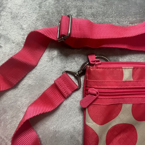 THIRTY-ONE 31 Crossbody Purse Retro Metro Pink White Polka Dot Bag Y2K Sling - Picture 3 of 5
